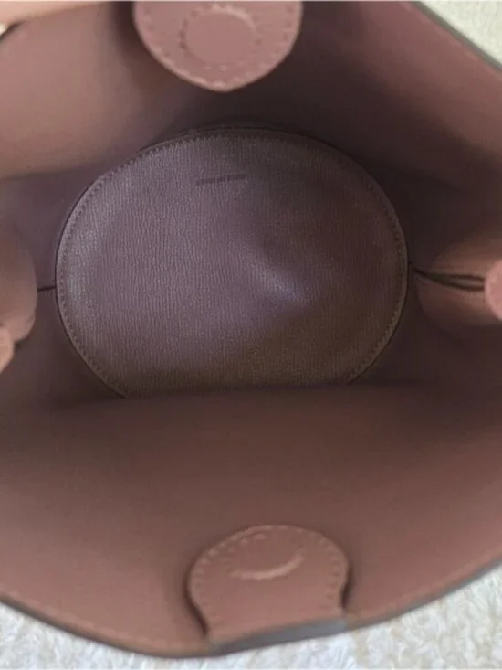 Burberry Haymarket Check Lorne Bucket Crossbody- Light Elderberry - Picture 6 of 11